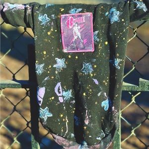 David Bowie Rhinestone Hoodie with rare Bowie patch